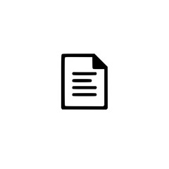 Wall Mural - black and white icon of a document with text lines, representing a file or paper.