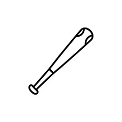 Canvas Print - outline illustration of a baseball bat on a white background.