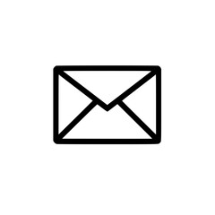 Wall Mural - simple black and white icon of an envelope representing an email or message.