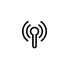 Wall Mural - simple black and white wireless signal icon illustration on a white background.