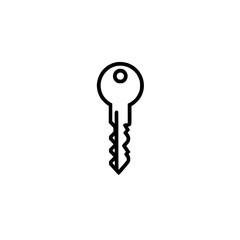 Wall Mural - minimalistic black and white illustration of a key, symbolizing security and access.