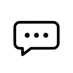 Canvas Print - simple black and white chat bubble icon with three dots indicating a message.