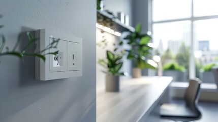 Sticker - Modern White Electrical Outlet and Switch