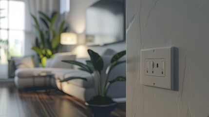 Modern Living Room with White Outlet