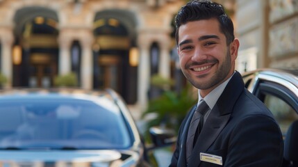 Poster - Smiling Valet in a Suit