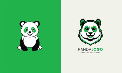 Wall Mural - panda-coloring-page-logo-iocn-vector-design-minimalist-sample-temple