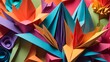 © Sutarto Stock - A close-up view of a colorful collection of folded origami paper.