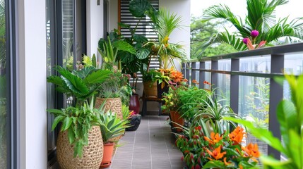 Canvas Print - Balcony Garden Oasis