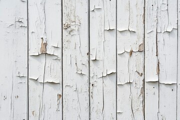 Wall Mural - White painted wood boards or siding or wall with cracks and distressed finish , ai