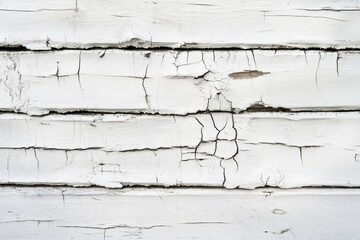 Wall Mural - White painted wood boards or siding or wall with cracks and distressed finish , ai