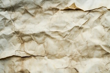 Wall Mural - Interesting texture of old paper, darkened by time and dirty, on a white background. Unique vintage texture of old paper about 60-70 years old, ai