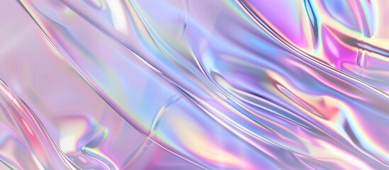 Holographic pastel colored background with shiny foil texture and metallic shine with hologram effect