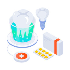 Canvas Print - Dental medicine icon in isometric style

