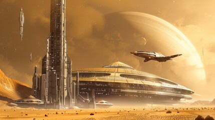 Canvas Print - Futuristic City on a Distant Planet