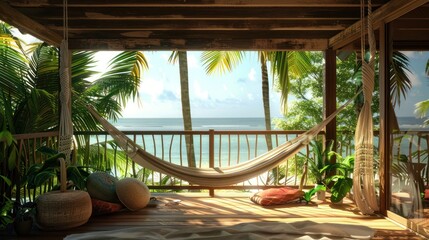 Sticker - Relaxing Hammock with Tropical View