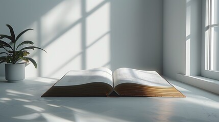 17. A minimalist image with a white background featuring a single Christmas carol book, positioned in the center