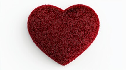 Red Furry Heart Shape Valentine s Day Love Symbol