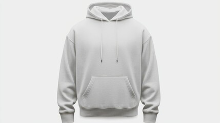 Canvas Print - Blank White Hoodie Mockup   Front View Isolated on White Background