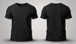 © Rindi - Blank black clean t-shirt mockup isolated in front and back views 3D rendering