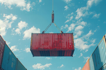 Wall Mural - Container lifting on the dock