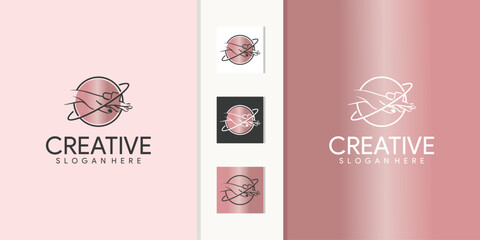 beautiful nail and planet studio logo design with creative concept