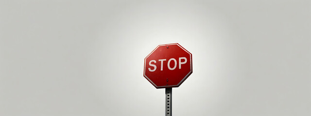 A simple illustration of a red stop sign, isolated on a plain white background. Ideal for road safety concepts, signage design, or educational materials