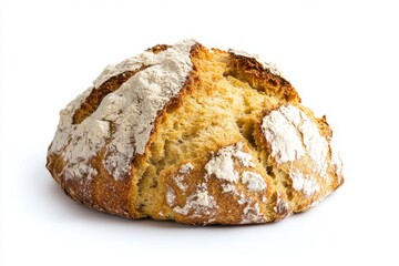 Damper, A traditional Australian soda bread, originally prepared by early settlers and bushmen, typically cooked over an open fire and served with butter, isolated on white background