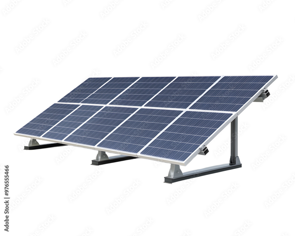 Modern Solar Array Solar Power Array: Modern solar panels bask in the sun, promising clean ...
