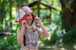 Portrait of beautiful young Asian lady Akha tribe.