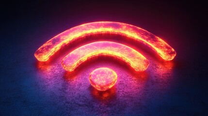 Wall Mural - Glowing Wifi Symbol