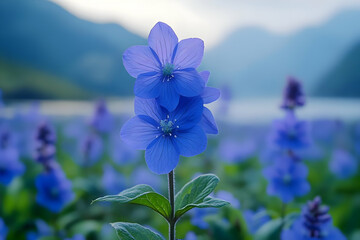 Wall Mural - Photo - Blue Himalayan Poppies in Bloom