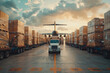 © fanjianhua - At the airport, cargo planes are loading and unloading goods