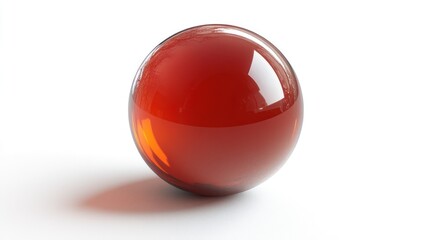 Poster - A glossy red sphere reflecting light on a white surface.