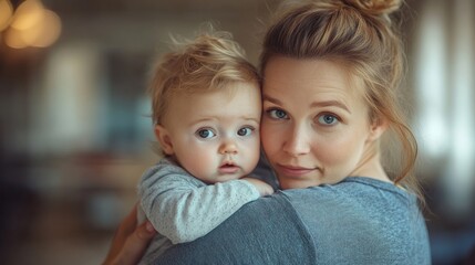 Wall Mural - Mother and Child Portrait