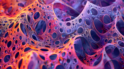 Abstract colorful 3D render of a network structure.