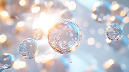 Canvas Print - Abstract Water Bubbles and Bokeh Background