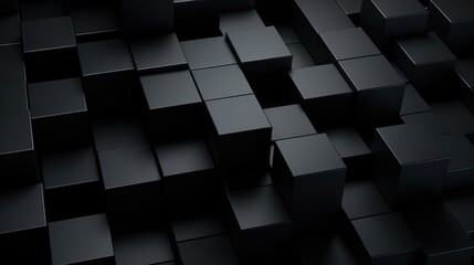 Poster - Abstract 3D background with black cubes.