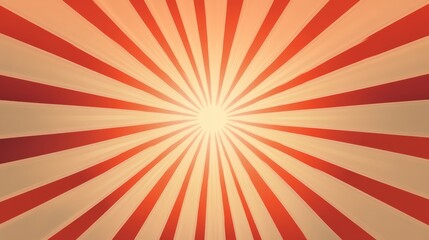 Canvas Print - Abstract Red and Beige Striped Sunburst Background