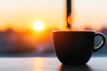 Morning coffee in a café sunlight through windows cozy coffee shop wooden table steaming coffee cup peaceful morning warm sunlight relaxed café atmosphere rustic coffee shop décor inviting coffee scen