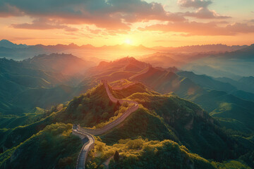 The Great Wall of China, mountain ranges