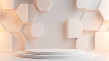 Wall Mural - White Geometric Platform.