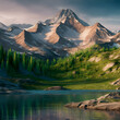 © Shahinur - Digital art beautiful mountains, natural beauty, 3d render