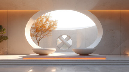 Wall Mural - Minimalist Patio Design.