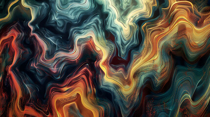 Abstract colorful marble background with wavy lines and fluid textures.