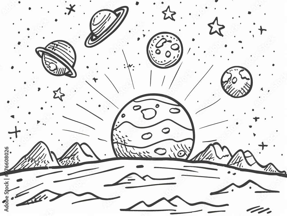 Space and planets, stars, cosmos, cosmic world, landscape, moonscape ...