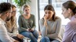 © N7 - Anxious Woman in Group Counseling Session