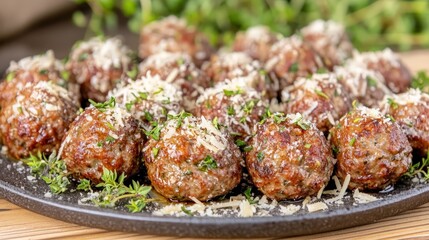 Wall Mural - Delicious Meatballs with Cheese