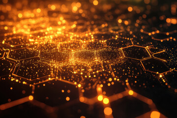 Wall Mural - abstract neural network with glowing nodes of ai learning process, visualized as a network of interc