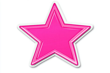 Pink star isolated on white background.