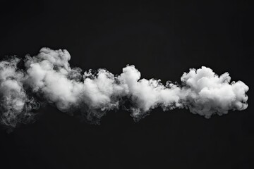 Wall Mural - Cloud Isolated on Black Background,Abstract Sky with Fluffy White Cloudy,Nature illustration elements for Spring,Summer,Group of Smoke, Cloud bubble,Cloud Comping Shape , ai